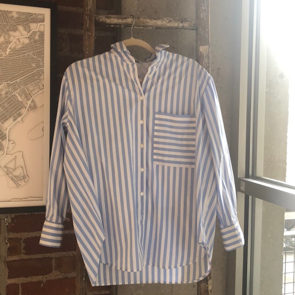 AYR Tops - AYR The Deep End button-up shirt in blue & white stripe.